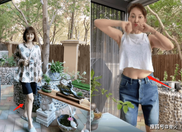 状态|48岁牛莉公园散步女王范！穿蕾丝内搭秀小蛮腰，烈焰红唇太风韵