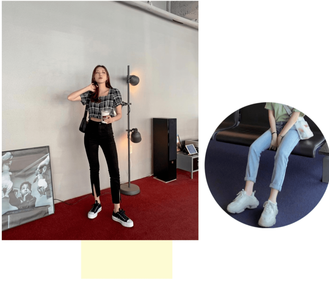 脚踝|2021不要再穿高跟鞋了!今夏“九分裤+运动鞋”正流行!