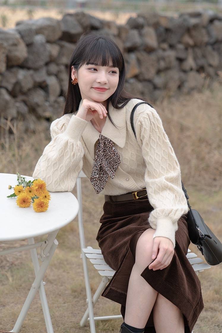 初秋穿搭,秋季穿搭合集,甜美清新,文艺简约,韩系通勤_翻领