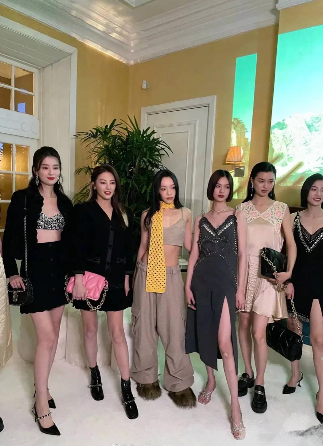 短裙|张雨绮合影被碾压，穿黑色短裙腿最短，身材在里面也是最胖的！