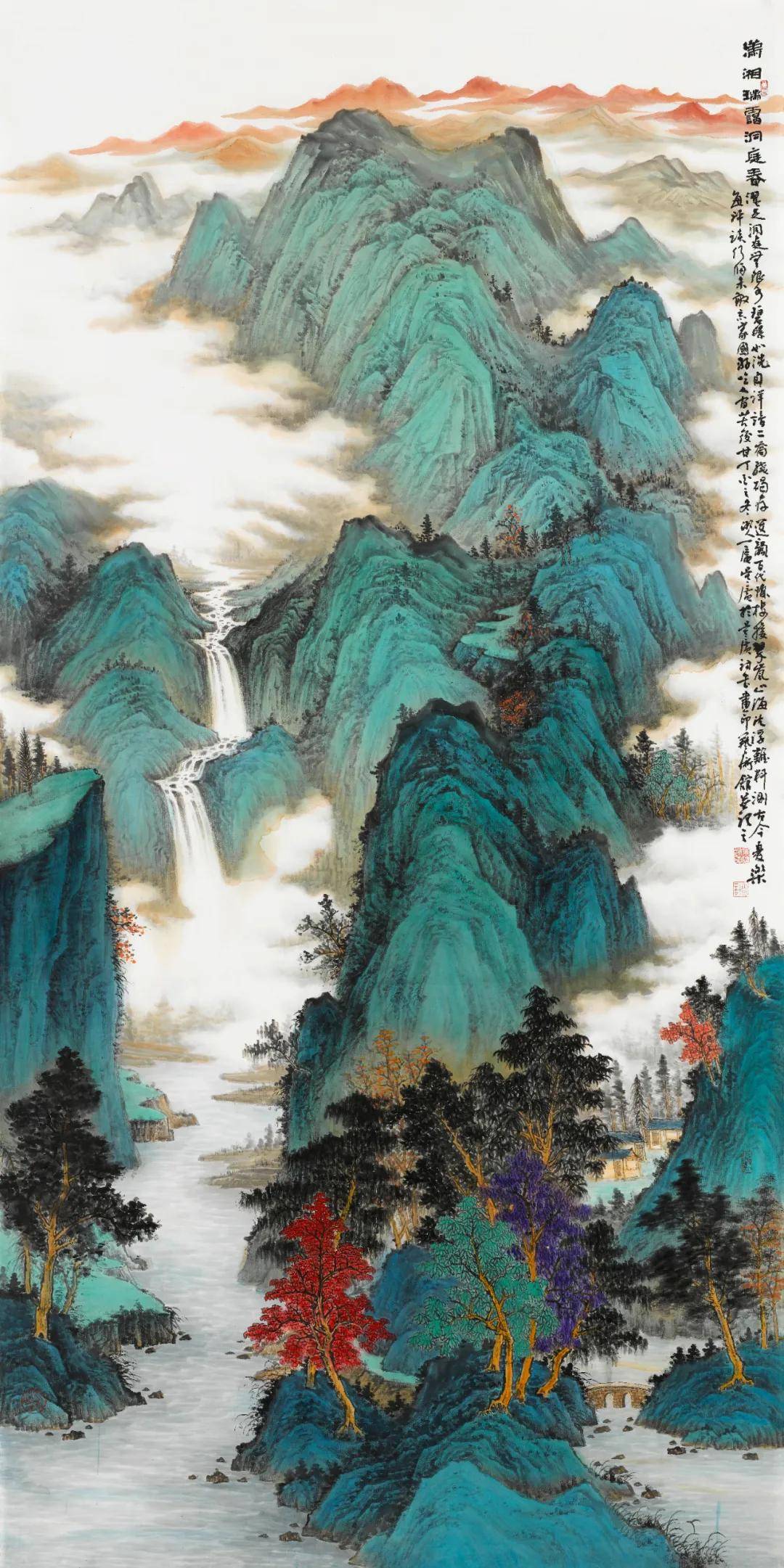 笔底烟霞锦绣春——吴广大青绿山水画《珠玉满春江》赏析