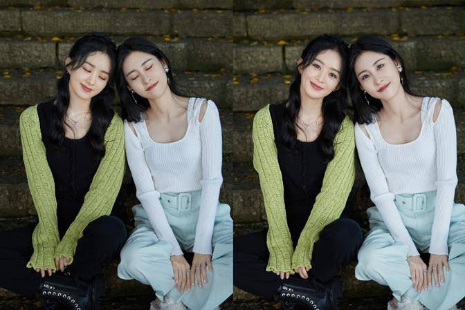 娘家|赵丽颖重回“娘家”!穿499T恤配3百开衫超节约,众人围绕太受宠