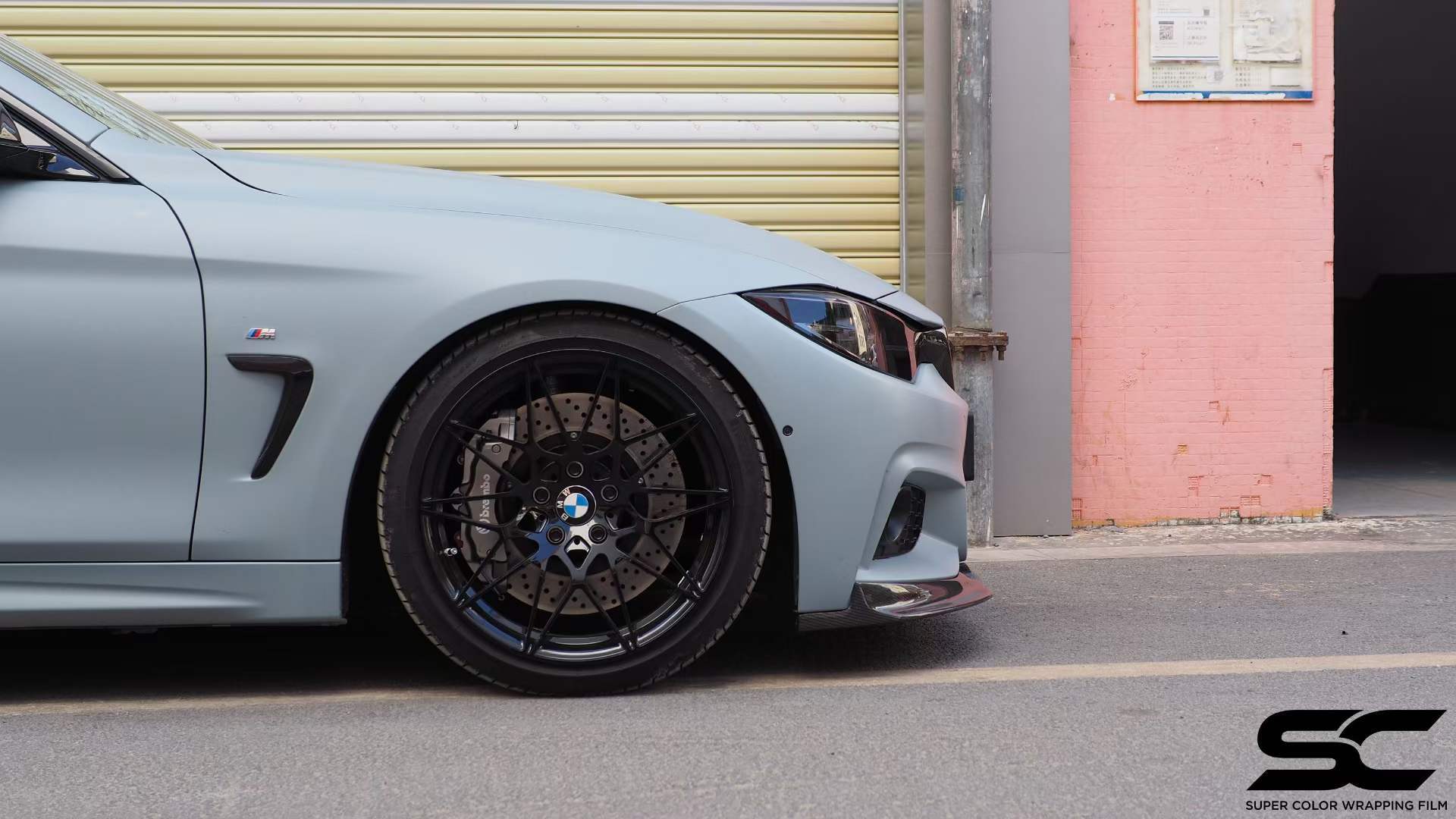 宝马3系全车sc改色膜战舰灰