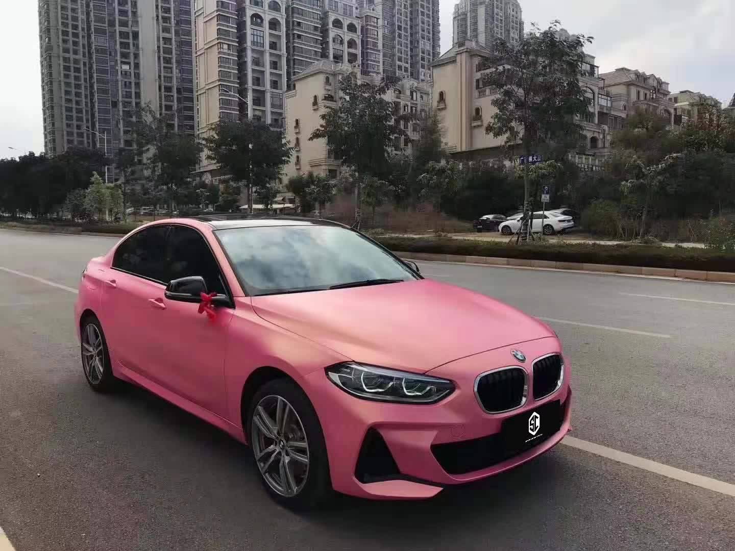 宝马全车sc改色膜亚面钻石金沙粉