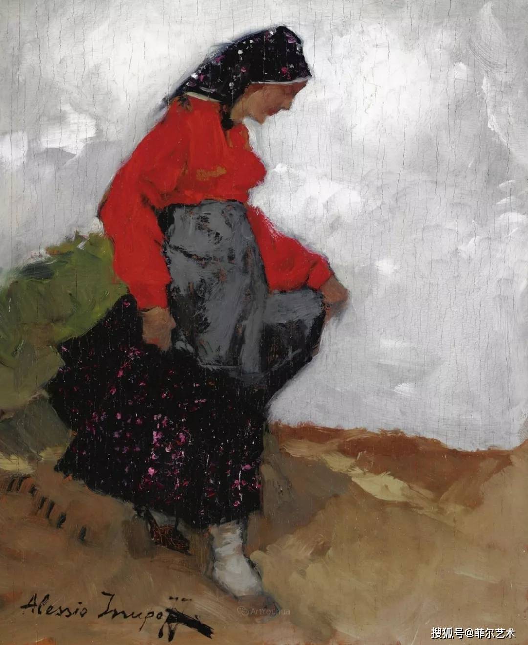 不一样笔触的贵妇夫人俄罗斯画家阿莱西奥伊苏波夫油画作品欣赏