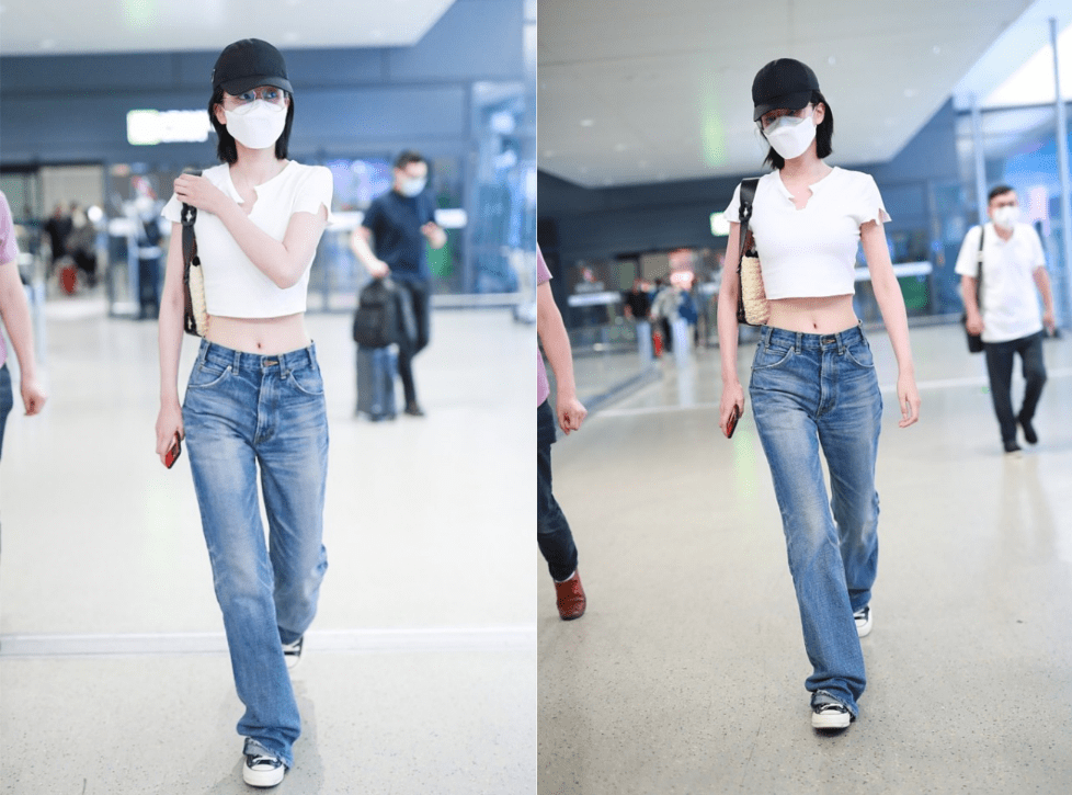 视觉 虽然乔欣还有乖乖女的样子，可穿搭还挺“辣妹”的，短上衣太抢镜