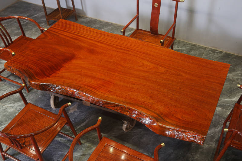 红影木大板实木纹理茶桌鉴赏图