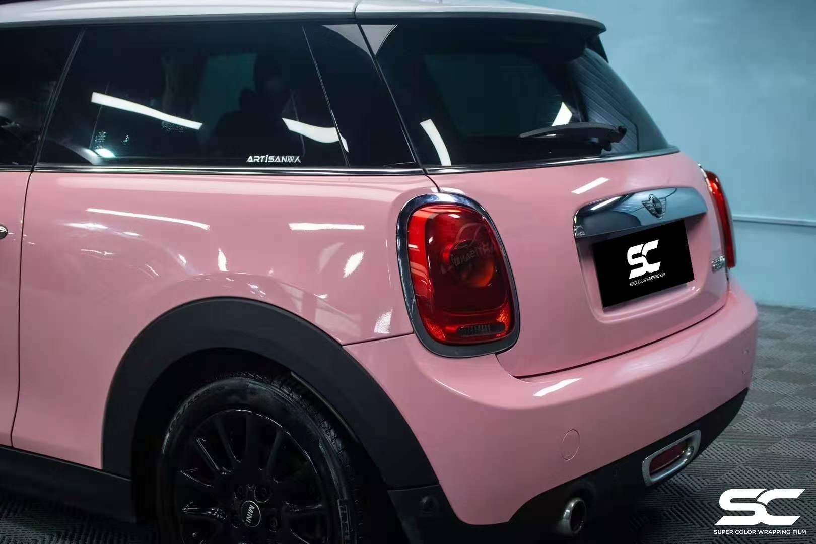 宝马mini贴膜sc改色膜水晶胭脂粉