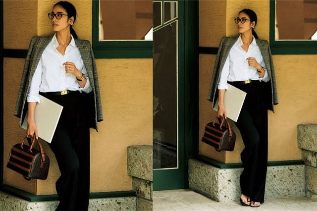 黑色 8月日杂时尚穿搭排名，流行集中在衬衫与裤子的搭配，潇洒而优雅