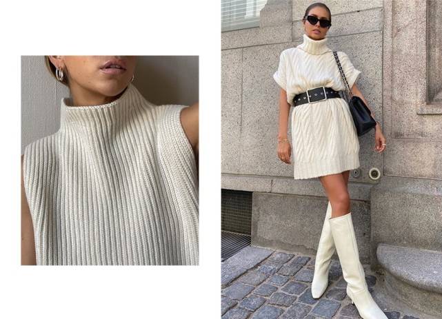 风衣 安全区的白色毛衣怎么穿？2招get知性温柔感，基础款也可以很高级