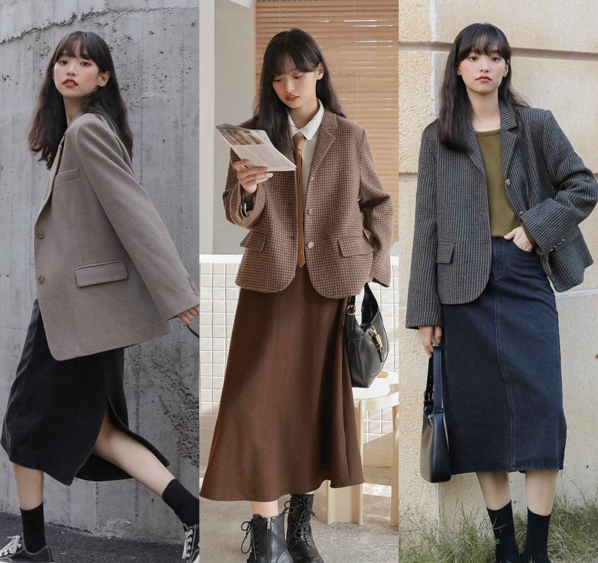 样式 秋天精选：25+的小姐姐轻熟风依然很美，针织衫+半身裙文雅又少女