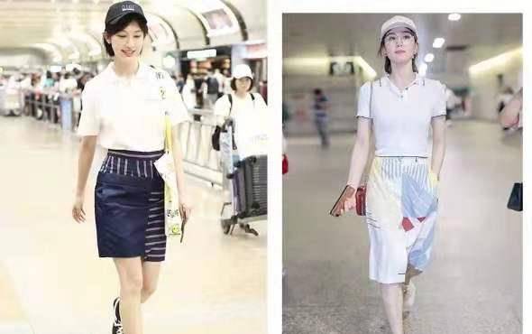 整体 刘诗诗穿polo衫拍照片，既清纯又动人，仿佛是学生时代的校花