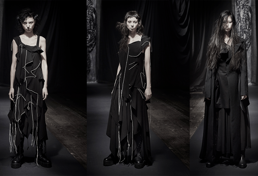 黑色 Yohji Yamamoto 2021秋冬，黑暗浪漫，朋克与忏悔共存