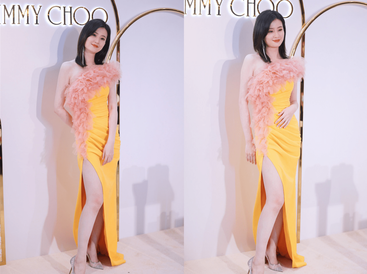 视觉 感觉乔欣的打扮成熟“过头”了,但红唇卷发配抹胸裙,简直太美了