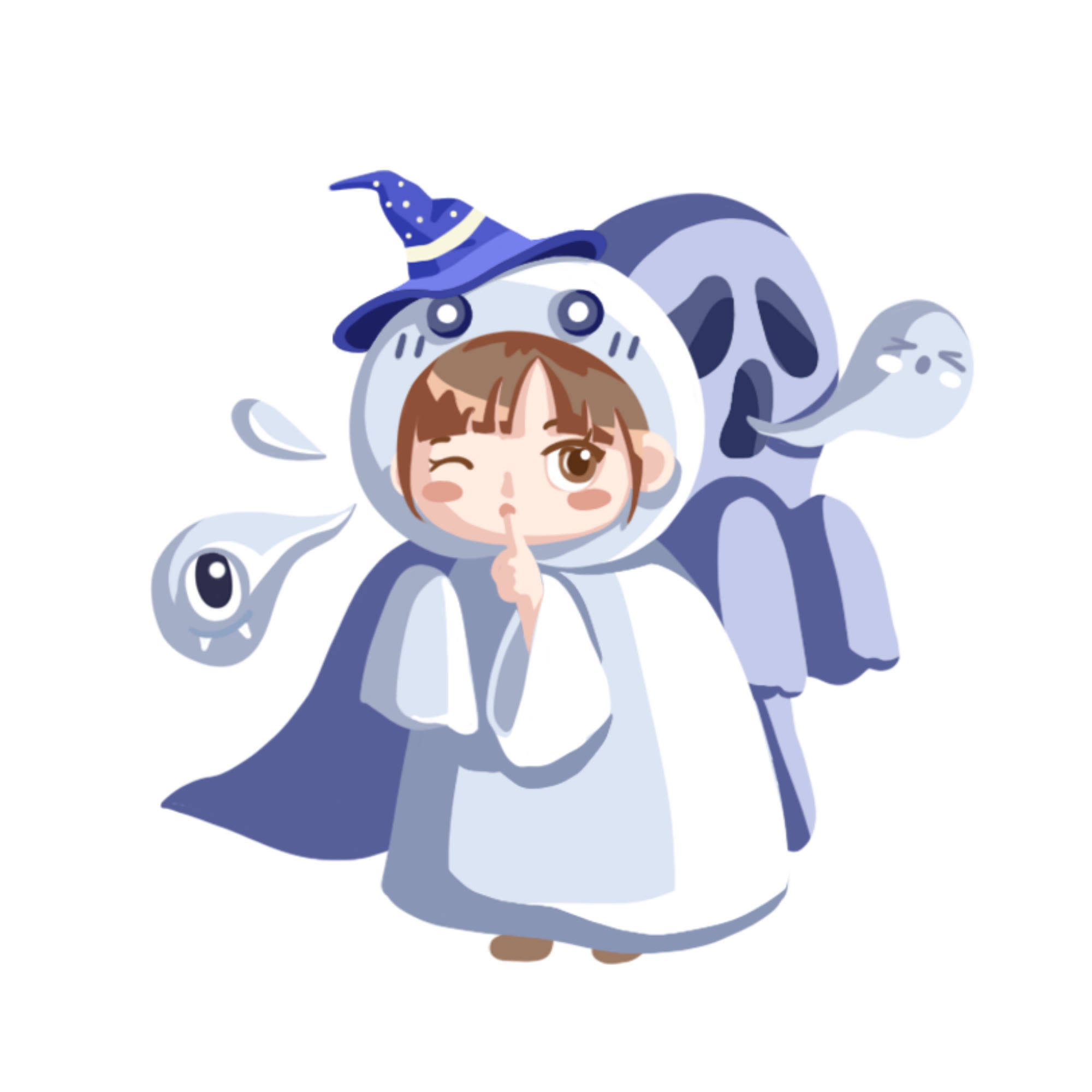 万圣节插画|这批鬼怪形象设计看起来有点萌