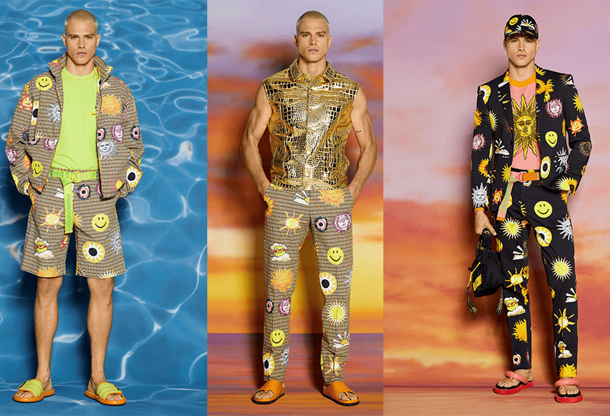 男装 Moschino 2022春季度假风男装系列，不如去海边冲浪呀