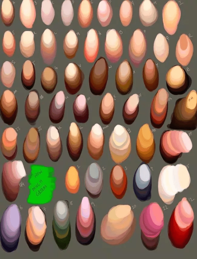 动漫皮肤配色:其他舒服的配色:想学习画画的同学可以搜索奇天cg学院