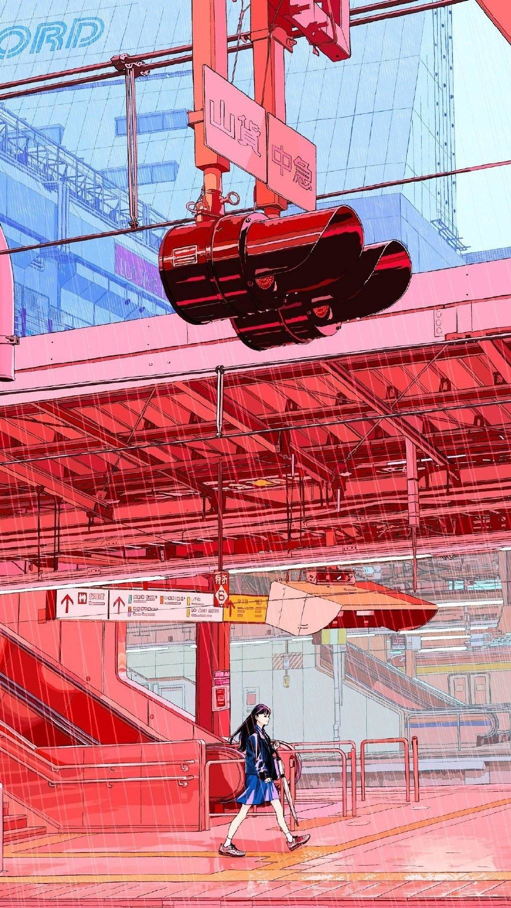 田中 美少女辅以工业元素的插画,不搭界却又能和谐并存