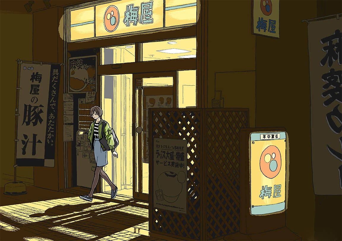 田中 美少女辅以工业元素的插画,不搭界却又能和谐并存