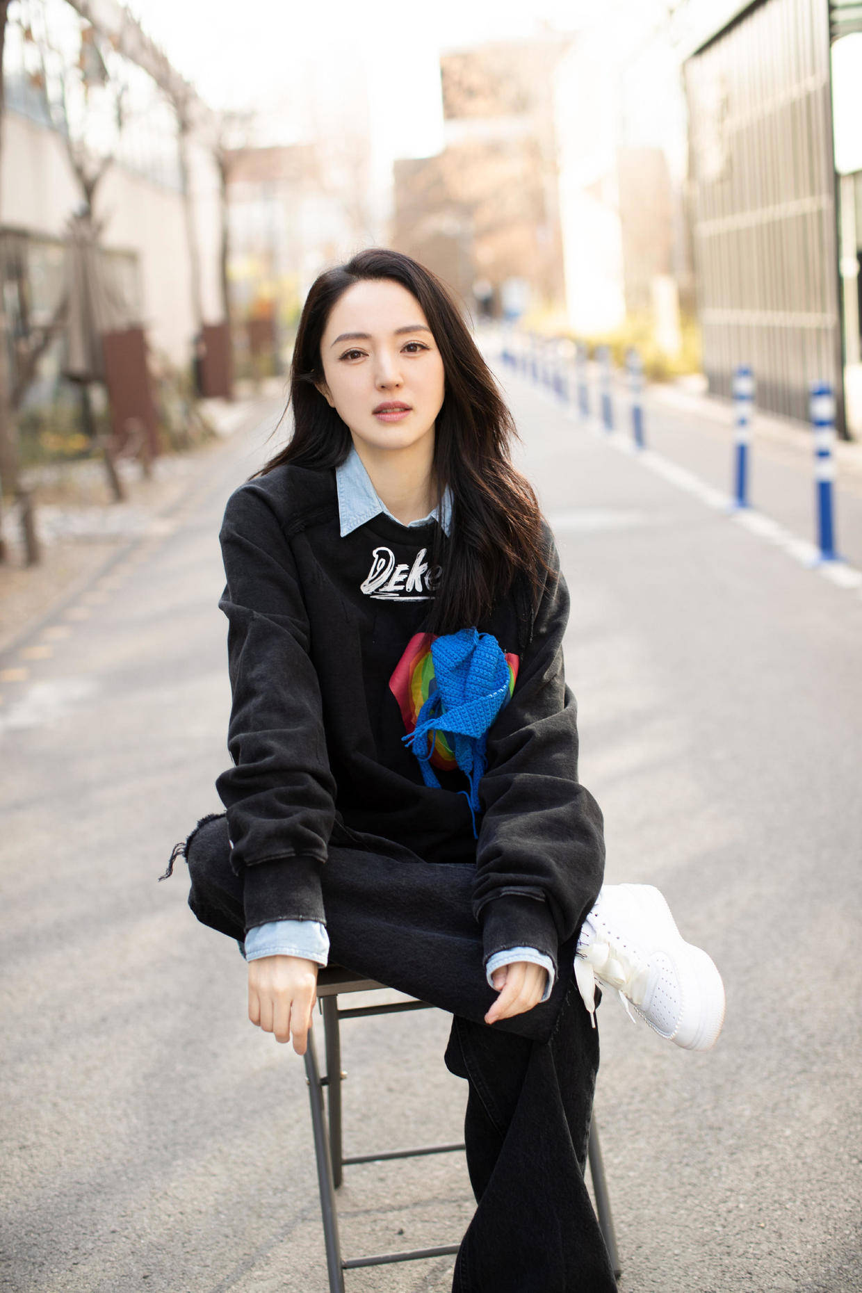 原创董璇又美到我了穿绿色西服套装酷炫霸气时尚感一点不输超模