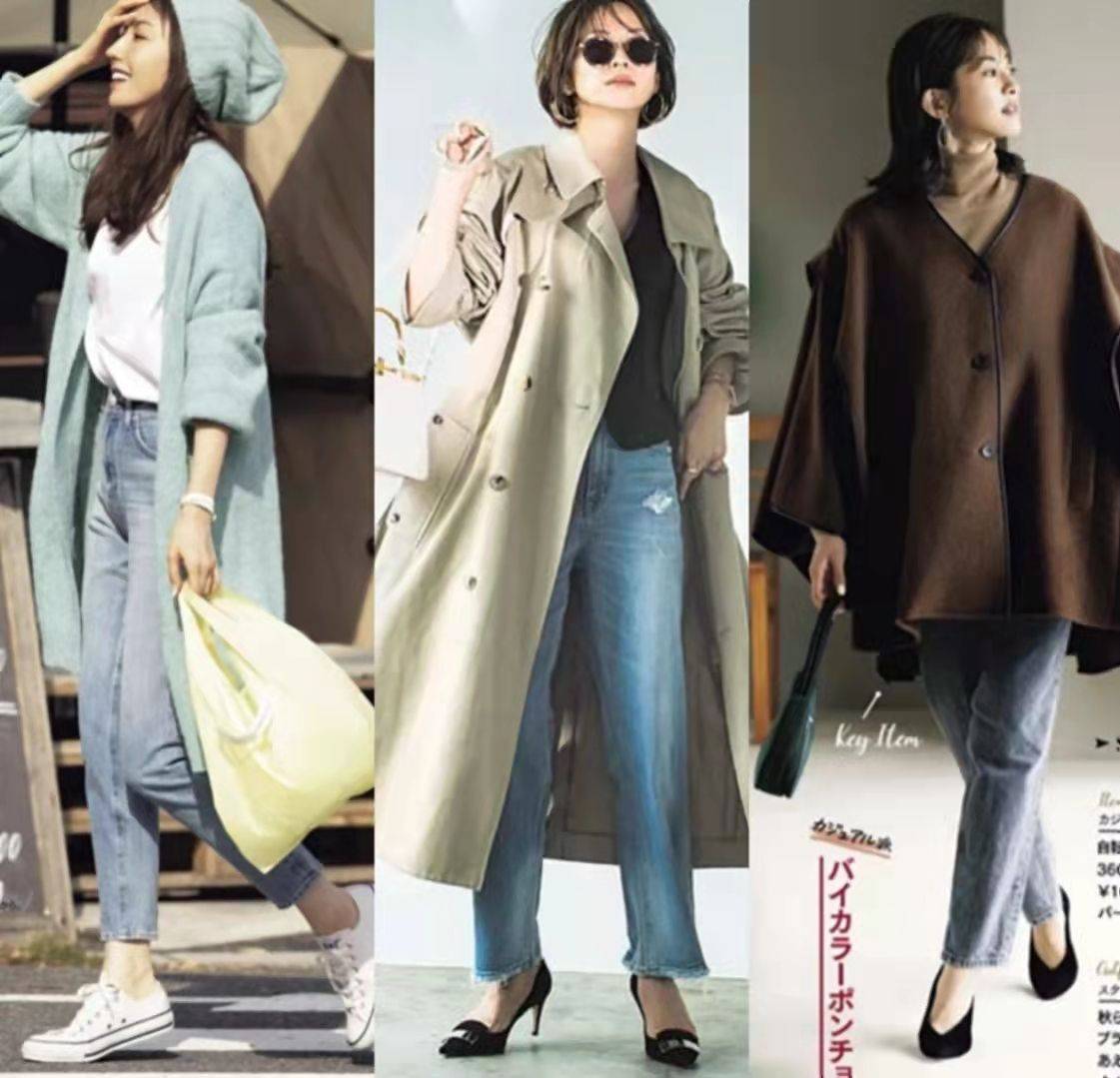 黑色 秋冬长大衣不一定配半裙，搭这四条裤子更保暖，不露腿也很时髦