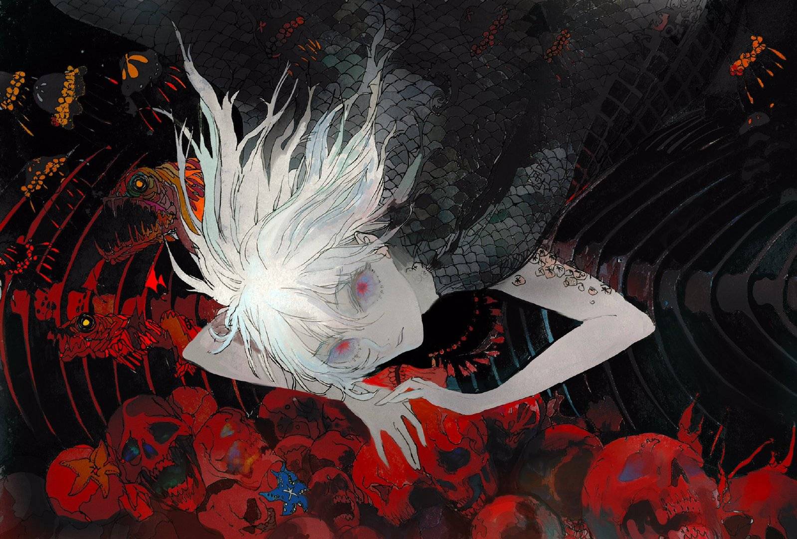 幻想 平涂风格的幻想系人物插画,每一幅作品都似乎在讲故事
