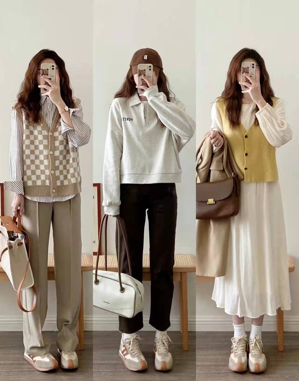 秋季的搭配往往比较简单,颜色的空间比较大,可以选择基本的黑白灰