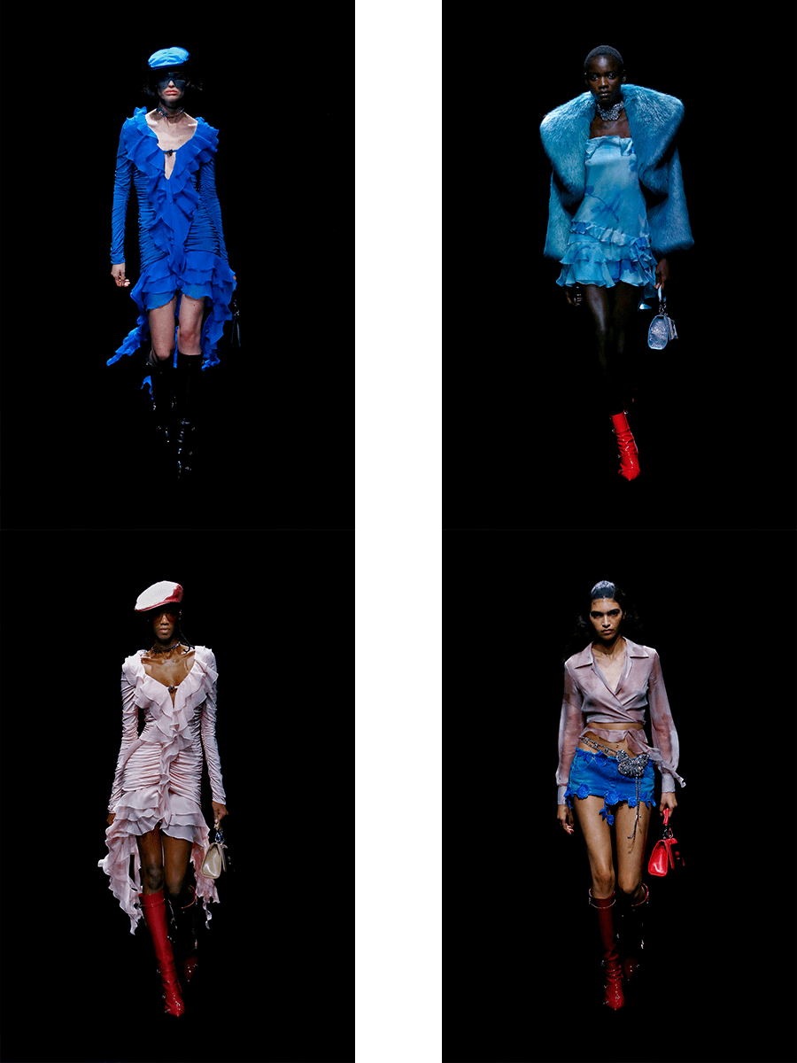 视觉 Blumarine 2021秋冬，虽然不太暴露，不过还是更多了一些怀旧与性感