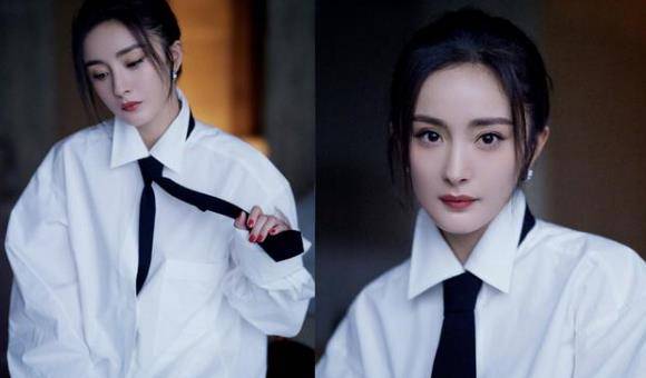 身材 杨幂穿Oversized装拍杂志照,菱形丝袜特别抢镜,真不愧是腿精