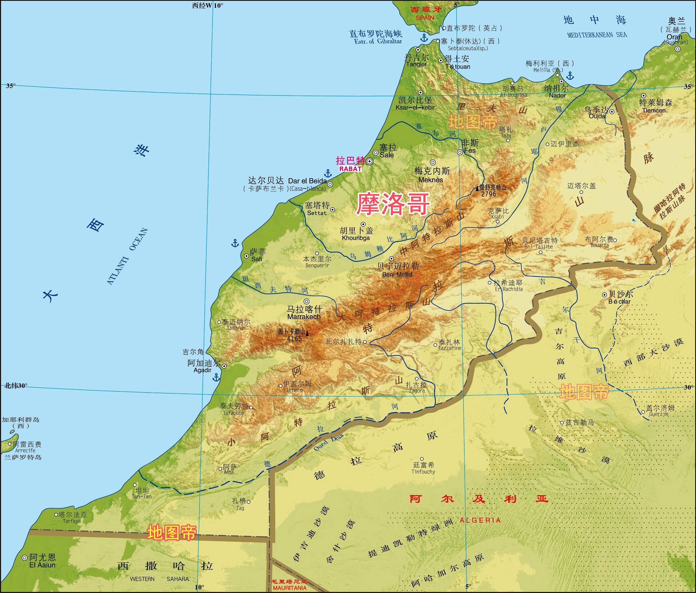 摩洛哥卫星地图图片