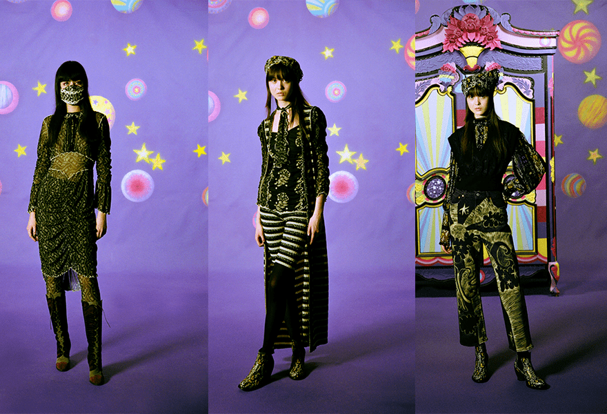 对比 Anna Sui 2021秋冬，甜美的时尚，有了更新的宽度
