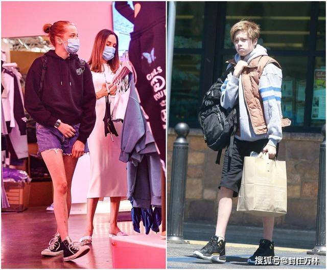 黑色 朱莉穿白裙亮相街头，衬出凹凸身材，14岁女儿穿短裤长腿抢镜