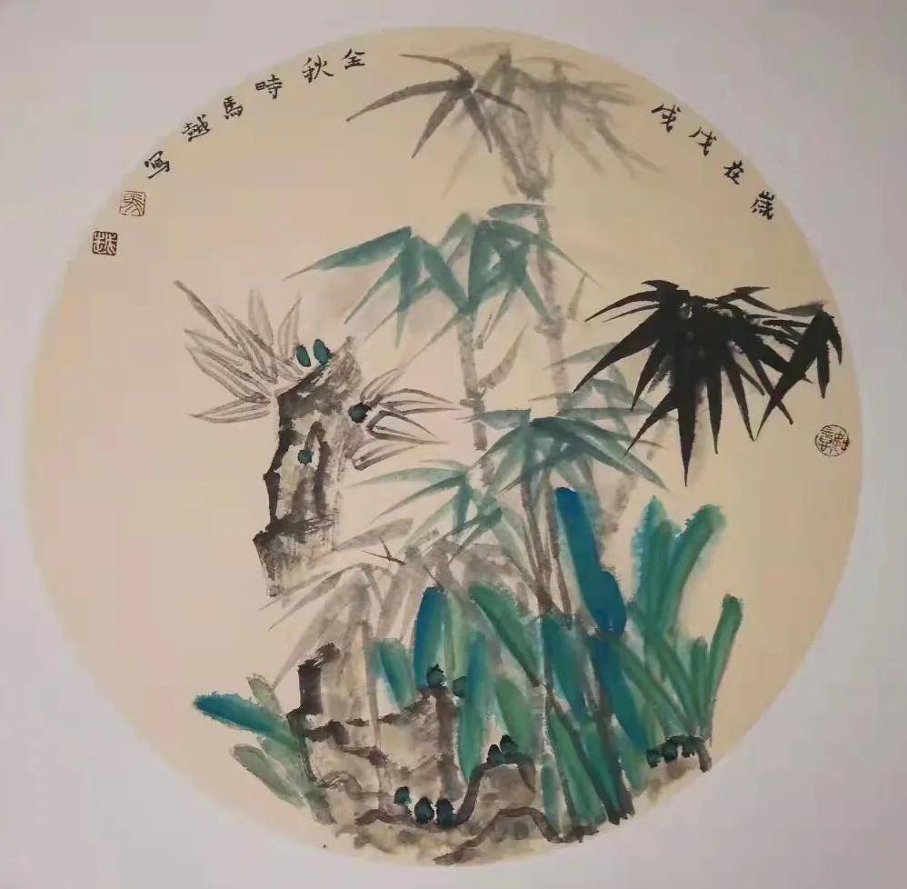 女画家马越国画小品及润格资料