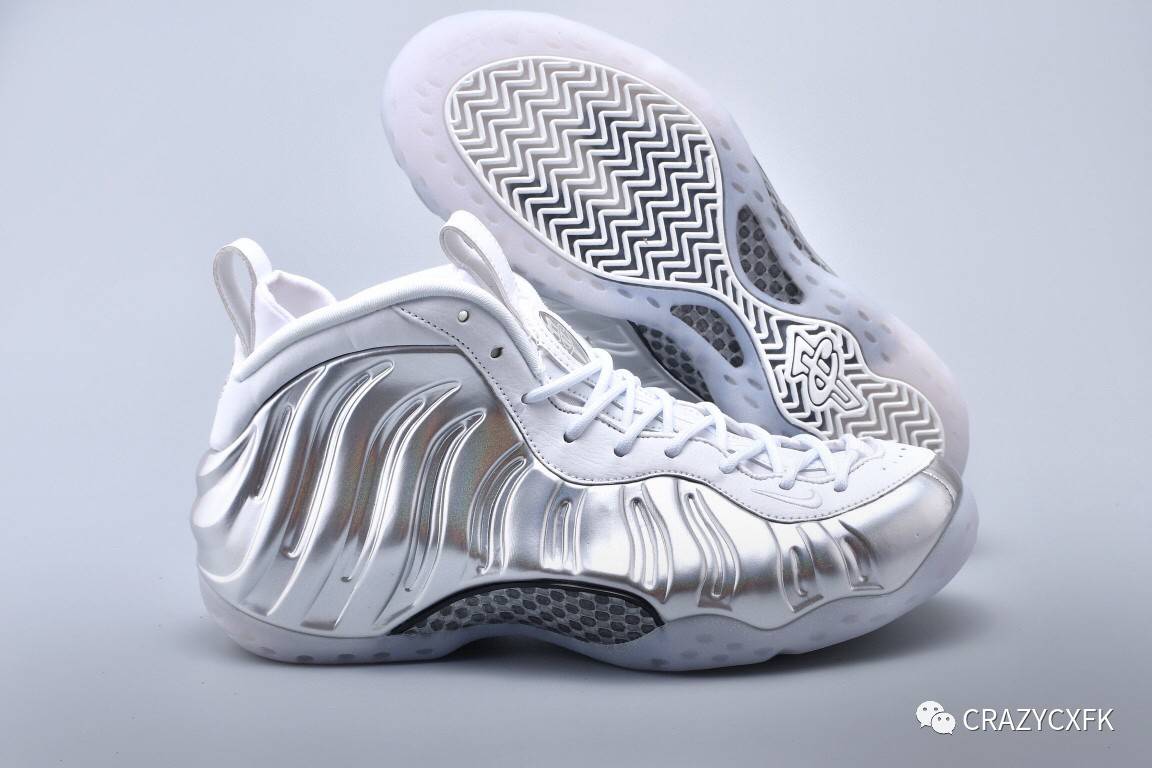 质感 耐克 Nike Air Foamposite One Chrome 白银炫彩哈达威喷泡一代高帮篮球鞋