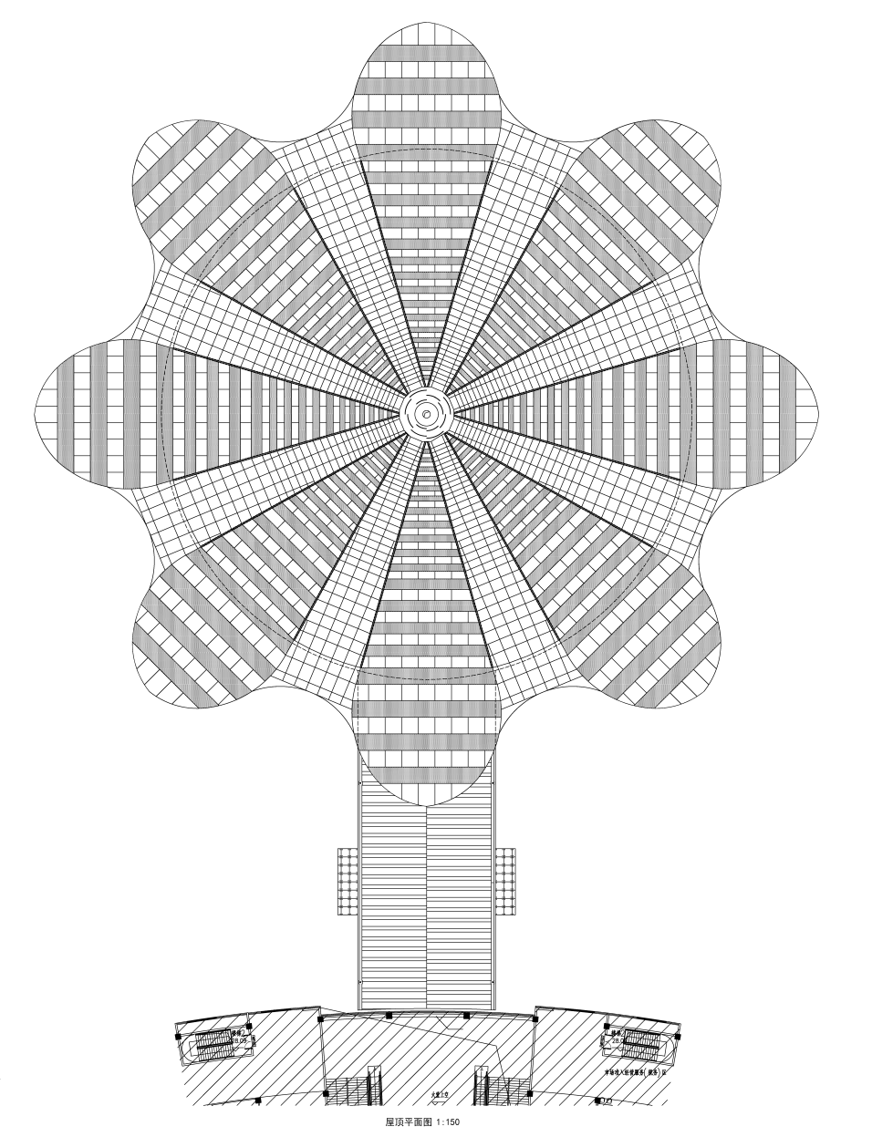 獨特的石榴花造型靈動浪漫的文化地標建築