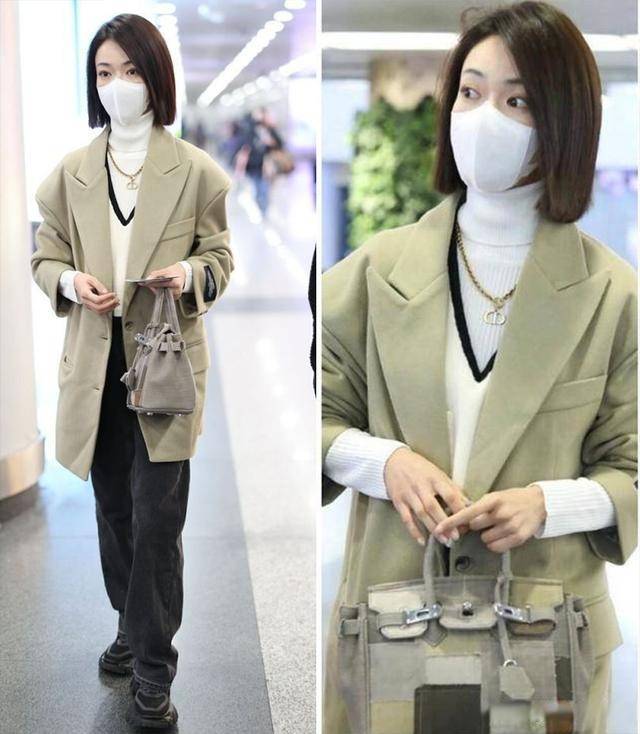 整体 吴谨言娇小身材穿西装撑不起，可好有品位，能把格子西装穿出排场