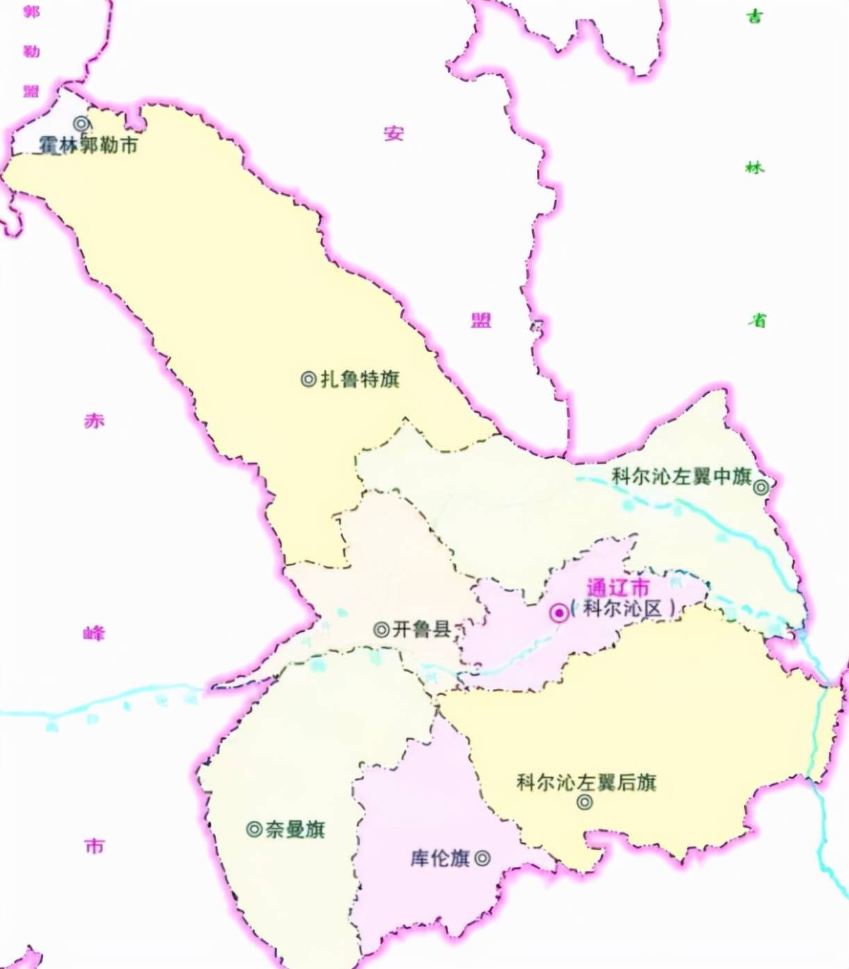 通辽市乡镇地图图片