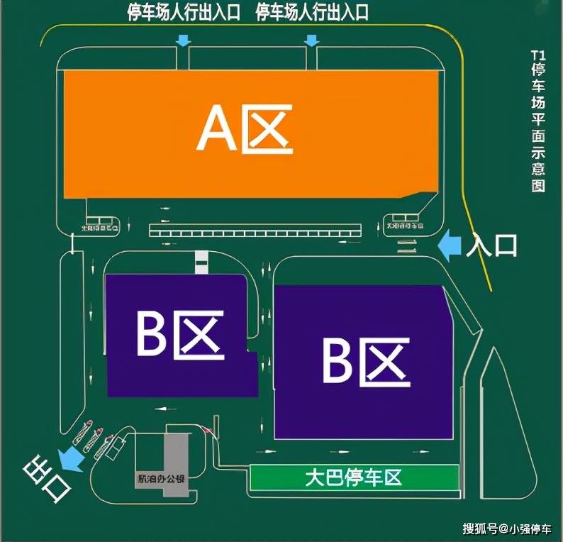t1停车场平面图:无障碍停车位位于a区入口右侧和出口右侧,设置车位4个
