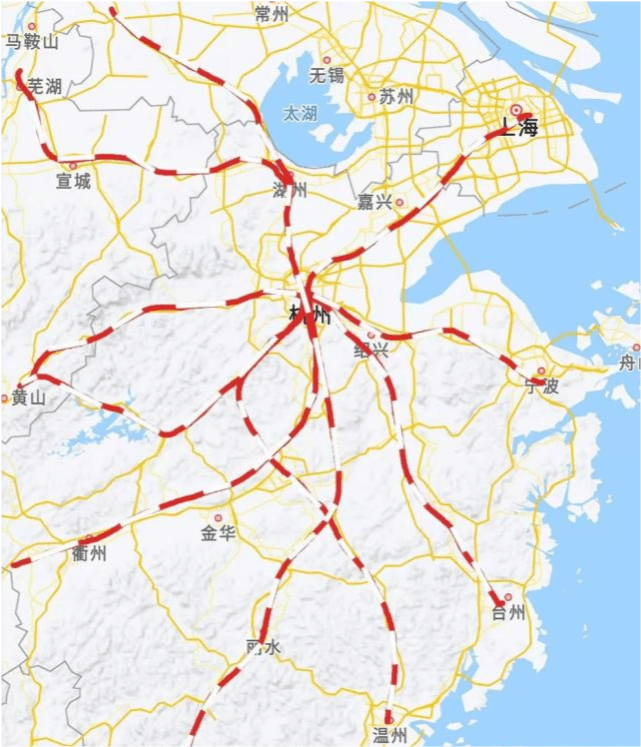 杭州高铁线路图高清图片