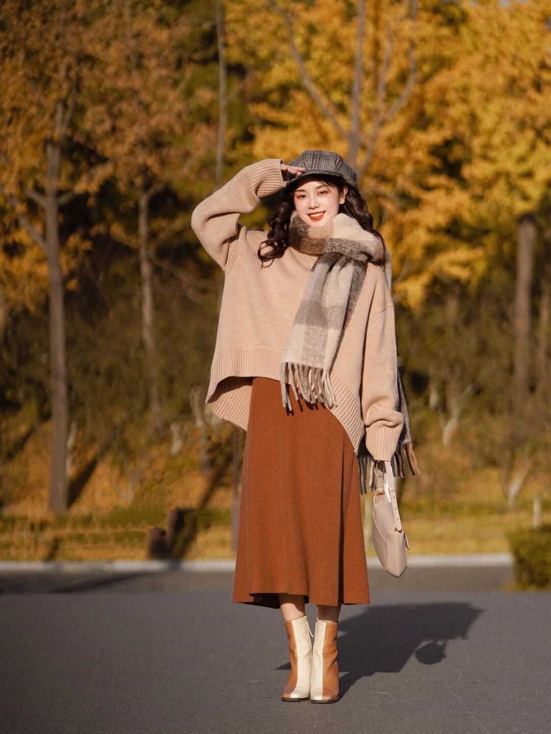 颜色 天冷了,为什么建议“毛衣搭配半身裙”,时髦精们的示范给你答案