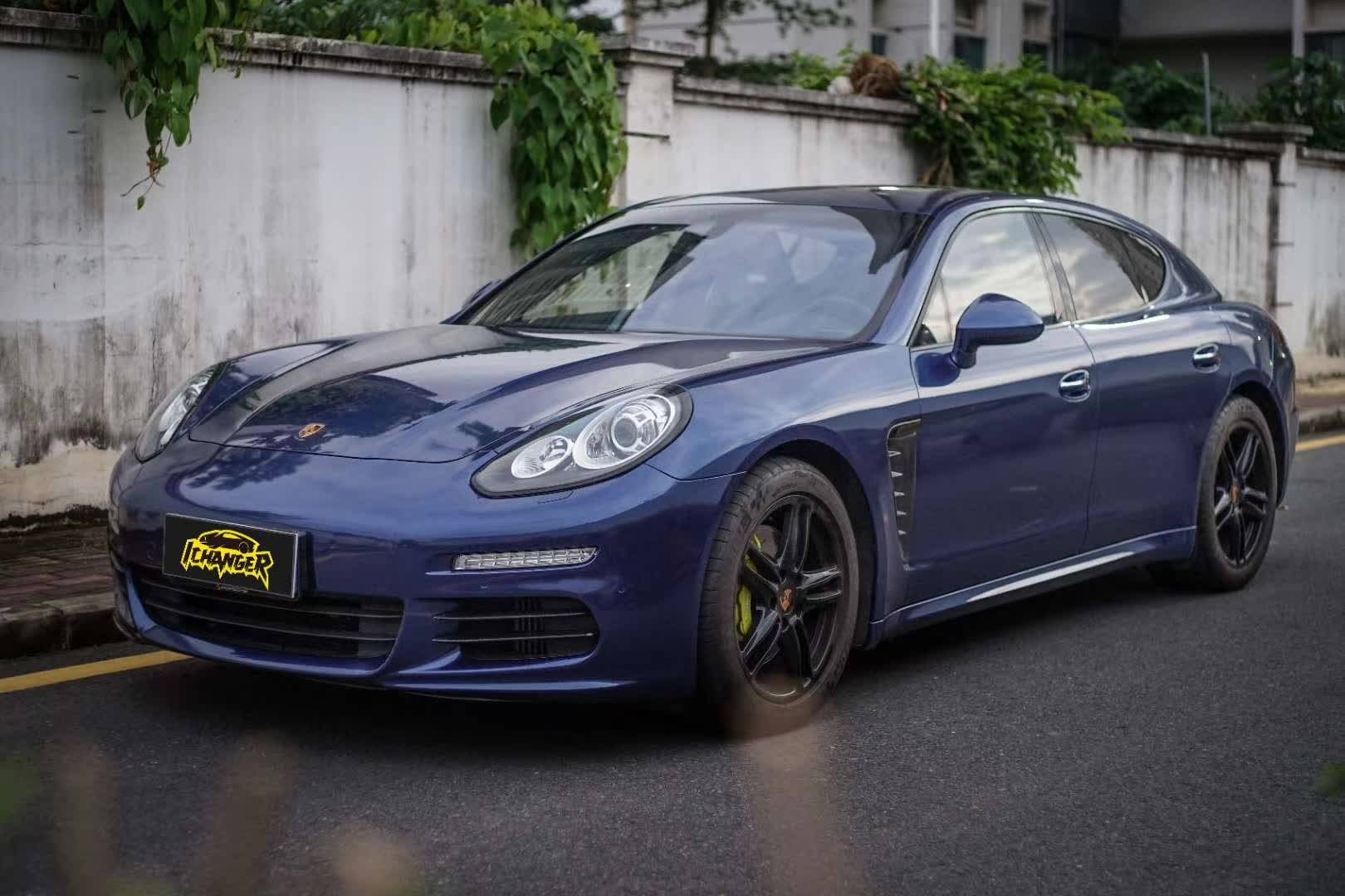 保时捷帕拉梅拉ichangericr改变者改色膜超亮金属银河蓝