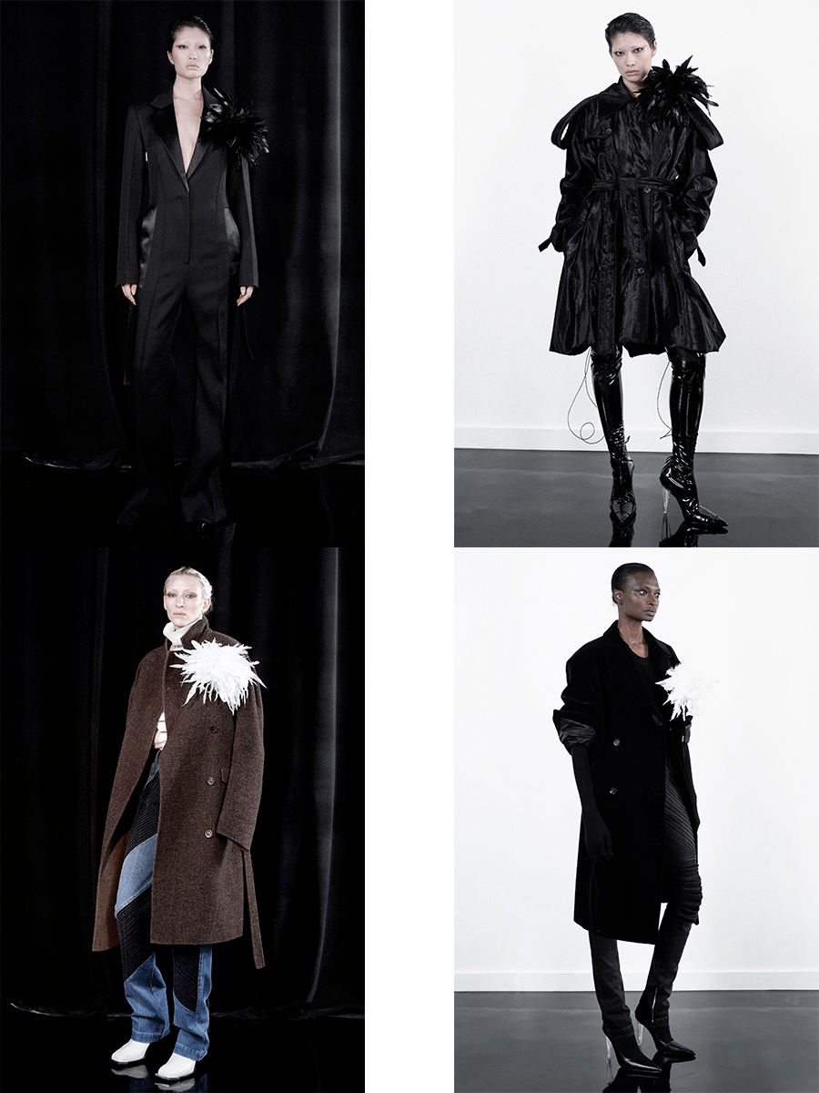 羽毛 Peter Do 2021秋冬,夜色撩人,黑白颜色作为主色,设计感更惹人注意