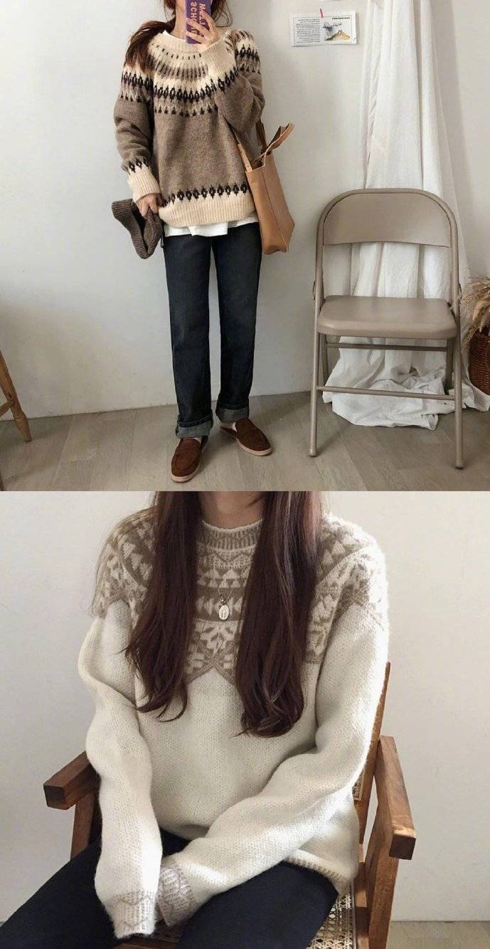 颜色 小个子女生的秋冬甜美穿搭，棉花糖毛衣配毛呢裙，慵懒温暖又日常