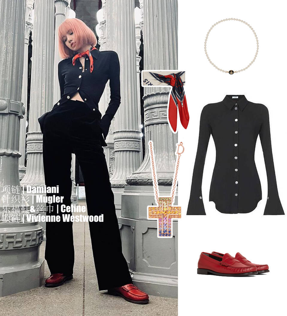 黑色 Lisa回归分享酷辣全黑穿搭，没有同款身材，那就拥有同款时尚造型