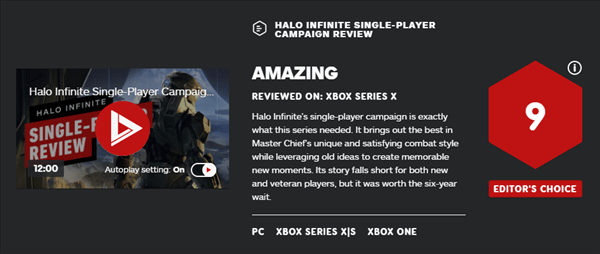 《光环：无限(Halo Infinite)》战役模式解锁发售 经典思路创造新辉煌 