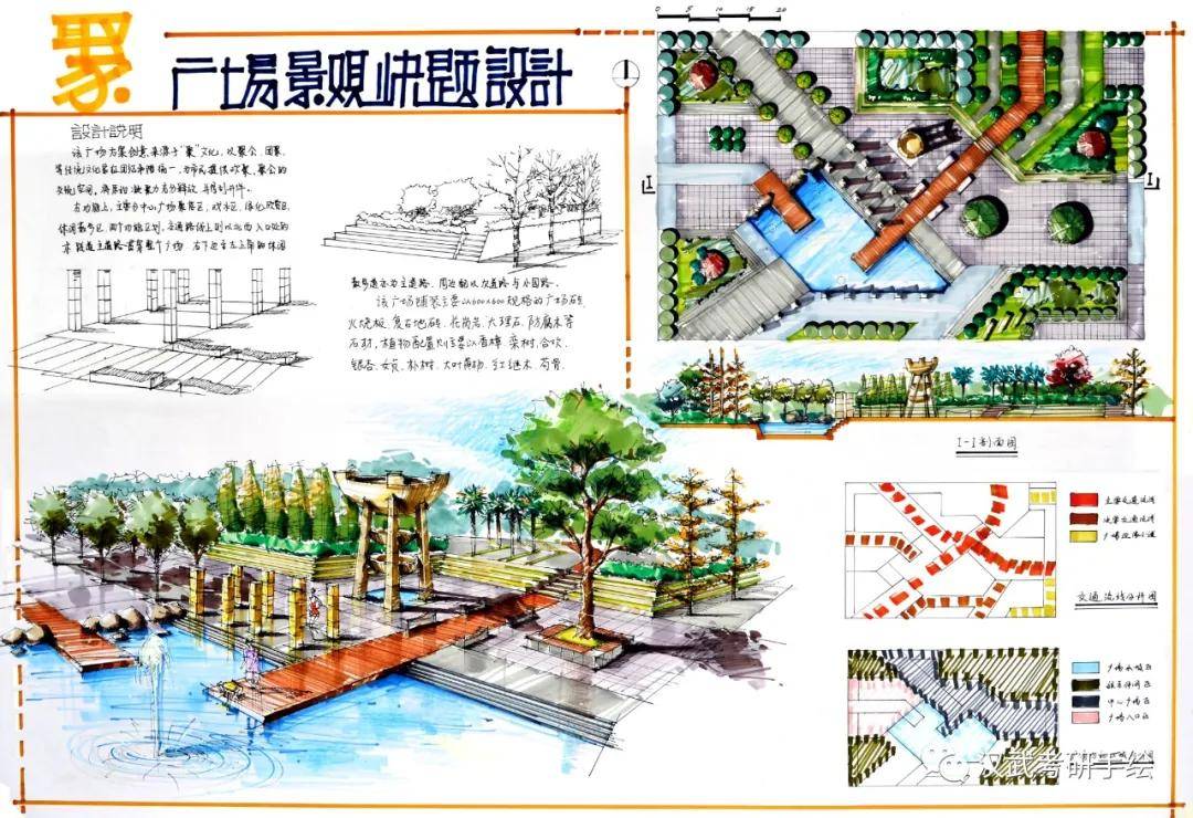 【優選快題】第02期丨環藝廣場綠地小公園設計手繪快題—曬曬舊圖