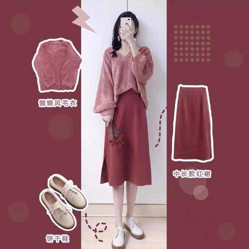 黑色 跨年拜年见家长穿搭,甜美保暖两不误