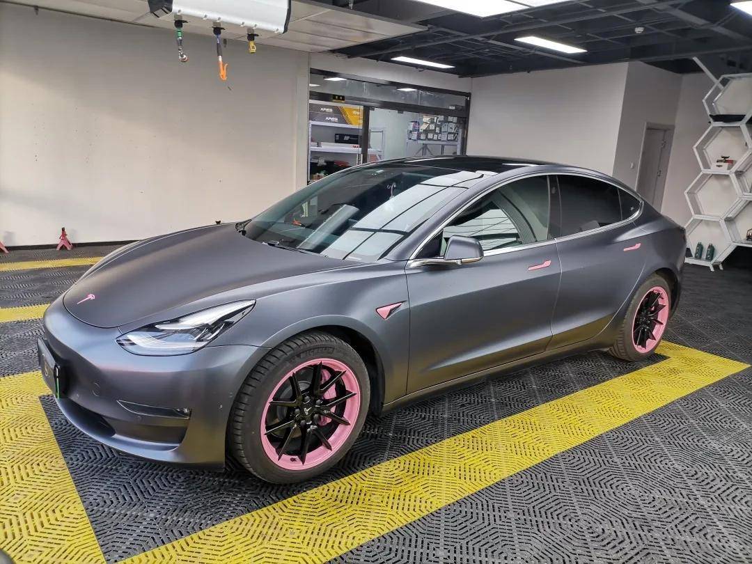改色案例鉴赏特斯拉model3山灰贴膜改色