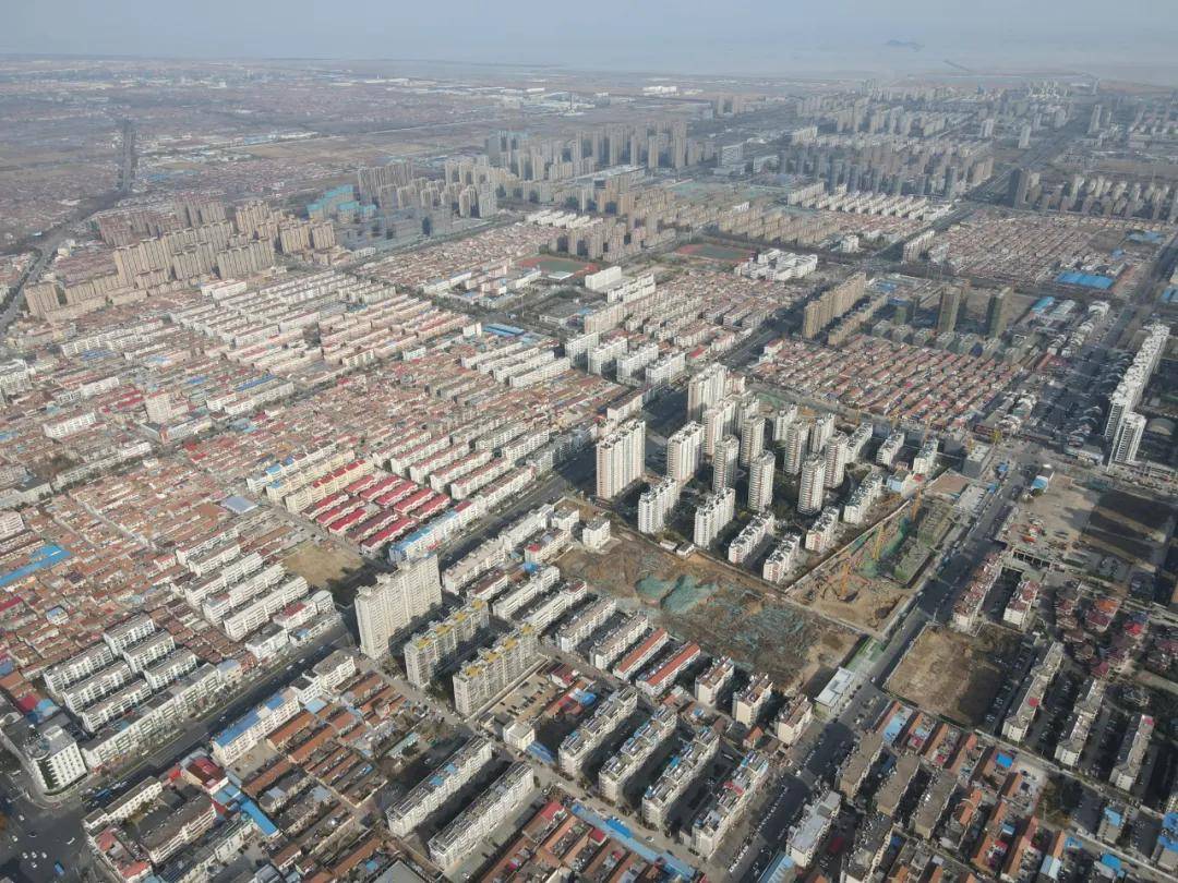 航拍俯瞰连云港赣榆城区建设现状观澜国际周边发展前瞻