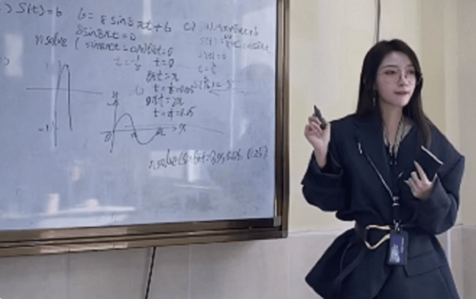 原创高颜值女老师引关注每年花百万自费留学用流利英语讲高中数学